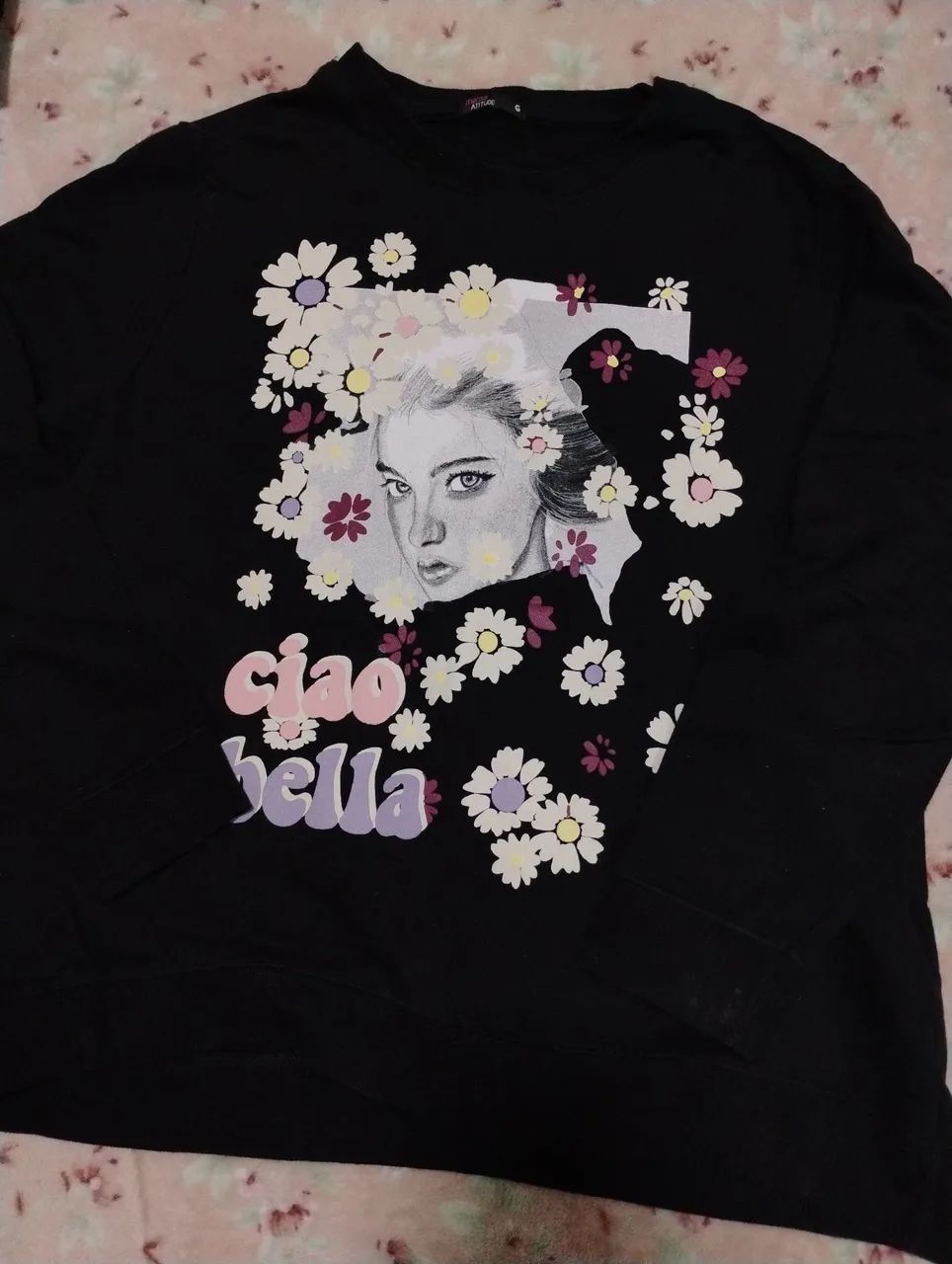 Blusa de moletinho preta G
