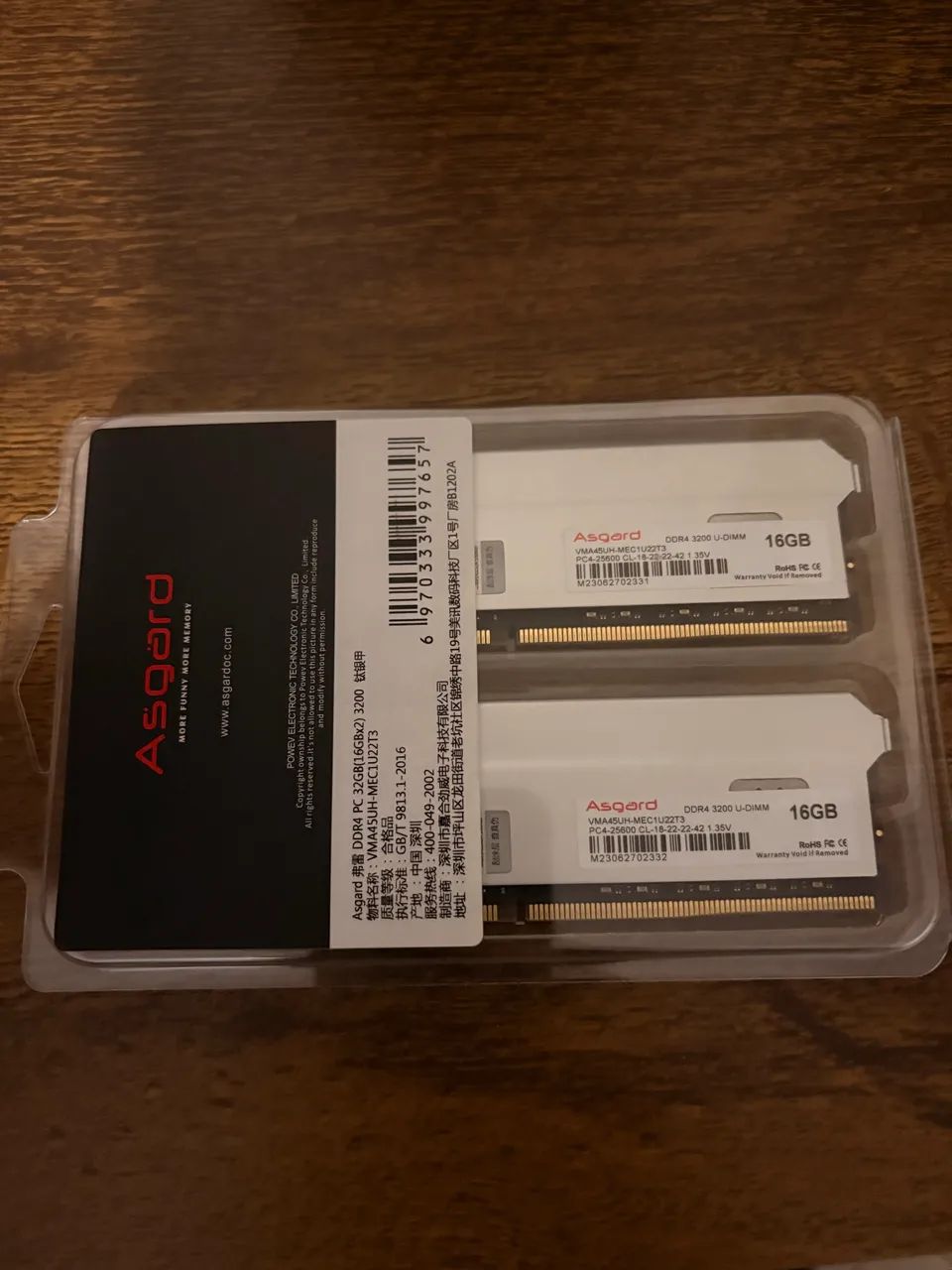 MEMÓRIA RAM 2x16 ASGARD