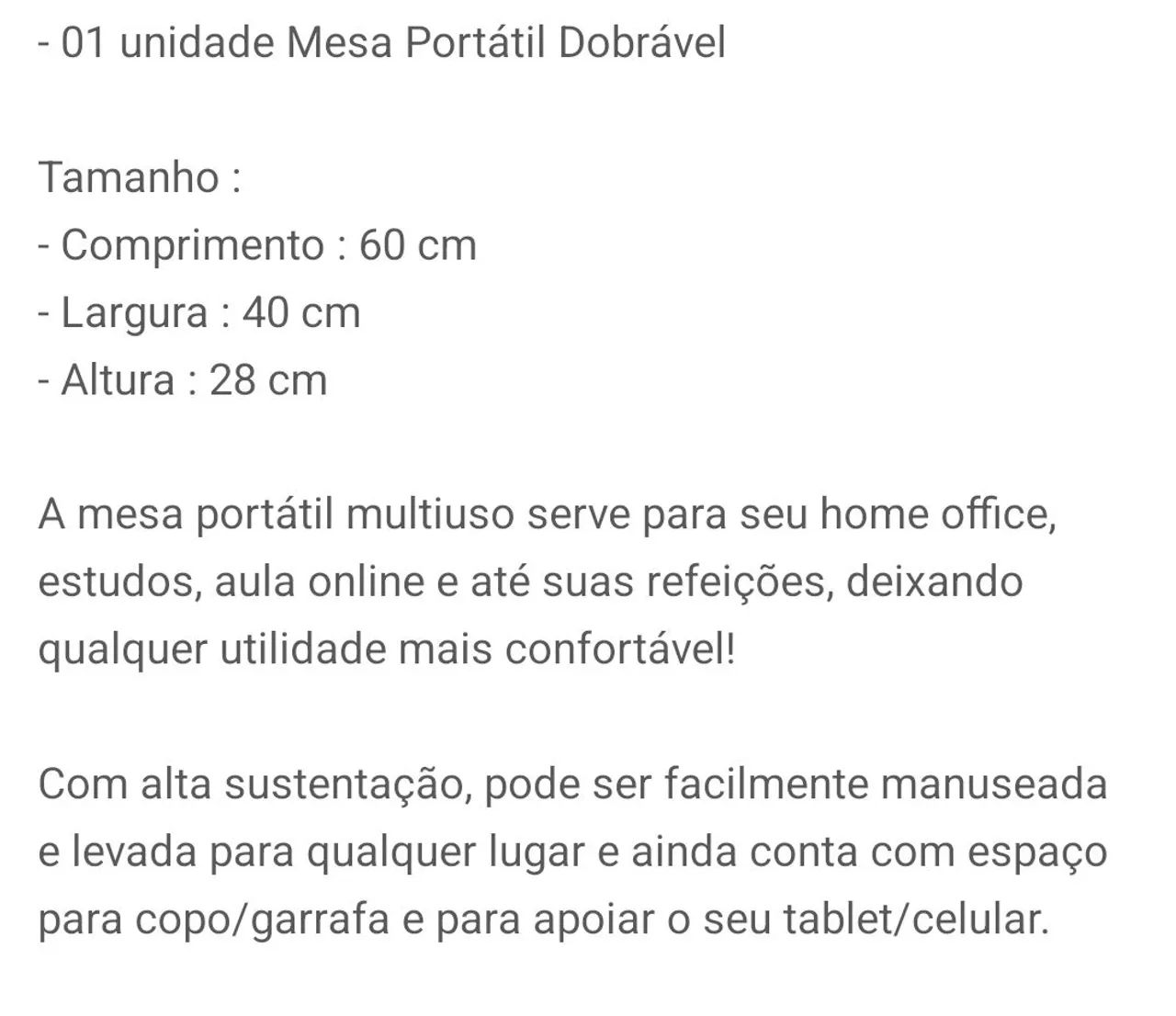 Mesa de cama/notebook, dobrável  - Foto 2