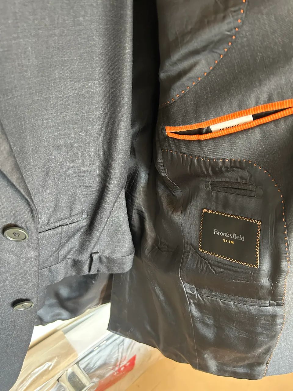 Terno Brooksfiled 120 Cinza Chumbo 48M Slim - Foto 3