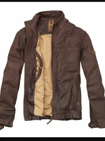 jaqueta de couro masculina timberland