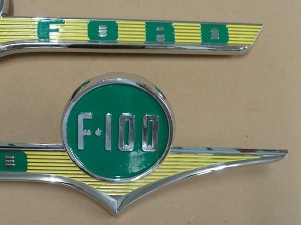 Emblema Da Ford F-100 1958 À 1961 Lateral Capô Importado Par - Foto 3