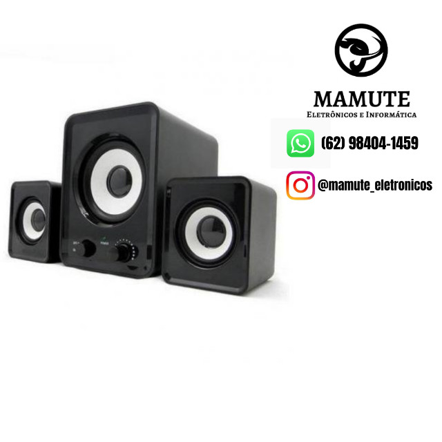 Caixa de Som Subwoofer 2.1 11w para PC e Celular Cabo P2