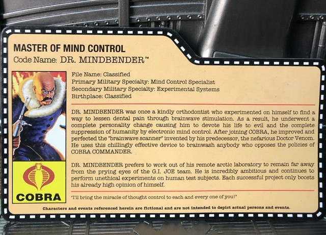 GI JOE EXCLUSIVE CONVENTION 2015 / DR. MINDBENDER (v7) MASTER OF MIND CONTROL  - Foto 4