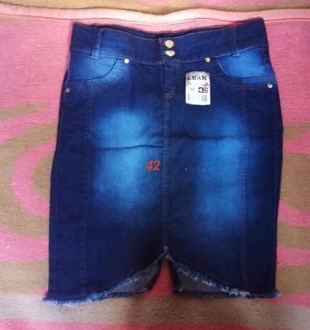 Saia jeans feminina  - Foto 2