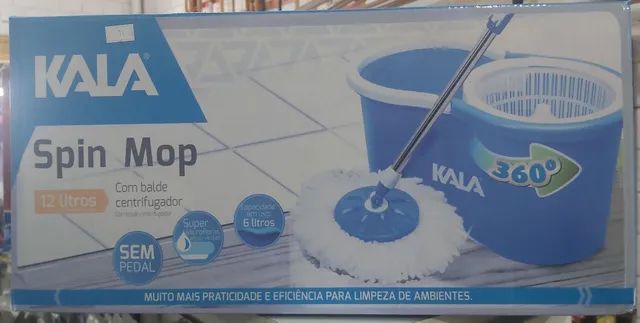 Mop Spin 360°com Balde Centrifugador 12 Litros Kala em Oferta