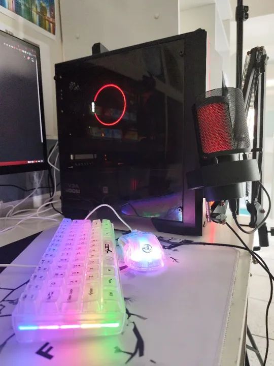 Setup Gamer Completo - Monitor Ultrawide 75Hz PC Full AMD - Kit HYSJ + Webcam C920s - Foto 2