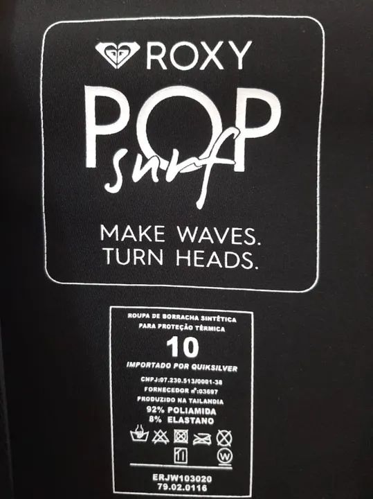 Long John / Traje de Mergulho - Feminino Roxy Popsurf 3/2mm - Estampado Com Zíper Traseiro - Foto 3