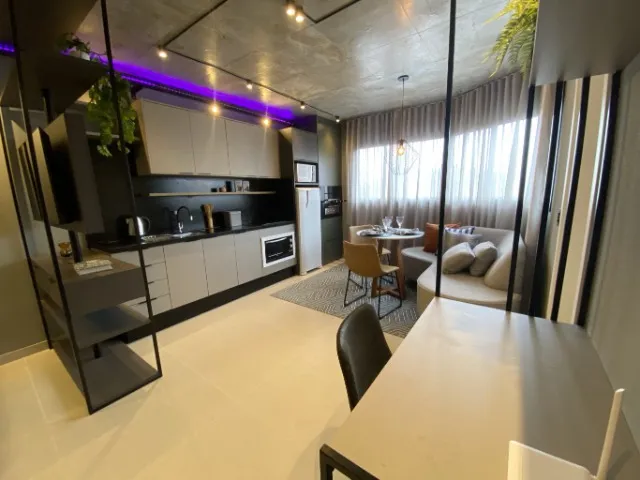ÉVLON 107 - Studio com área externa 100% mobiliado e equipado - 31,59m²