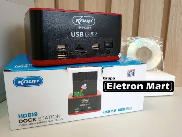 Dock Station Case Para 2 HD Sata 2.5 E 3.5 Usb com Leitor de Cartão Universal