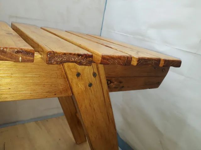 Banco de madeira maciça demolição e pallets 2 lugares - Foto 2