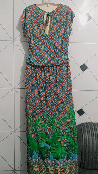 Vestido verde longo floral - Foto 3
