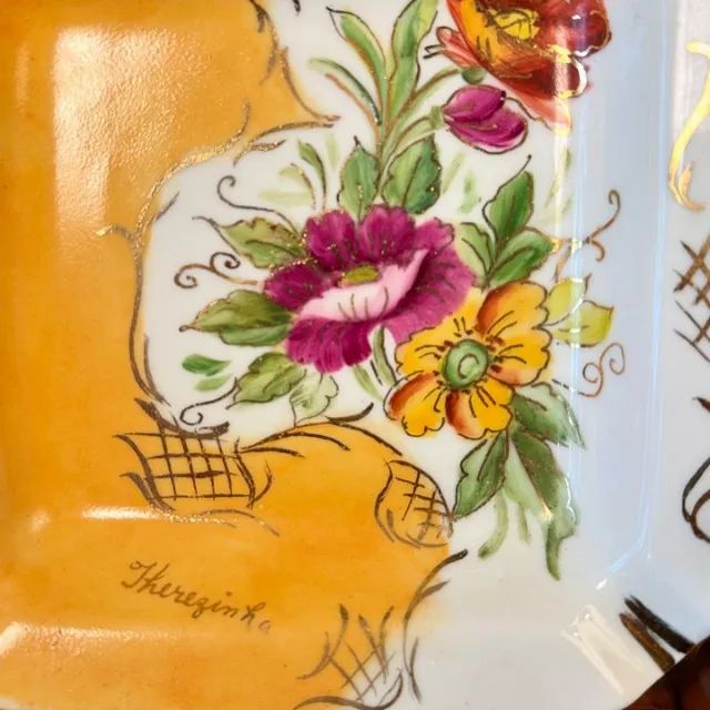 Cinzeiro em porcelana pintado à mão. - Foto 4