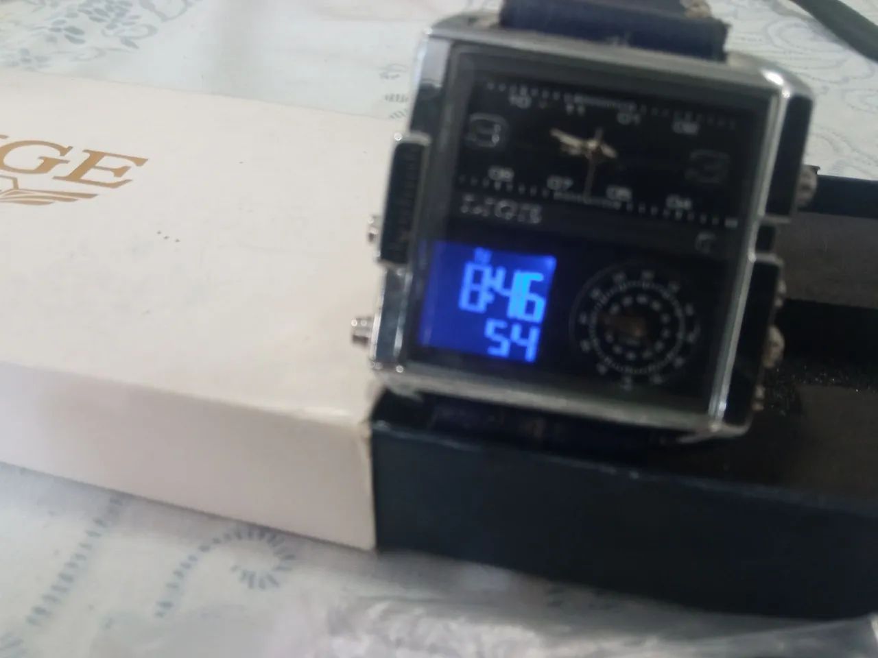 Relógio Lige original dual time e digital com caixa e manual - Foto 2