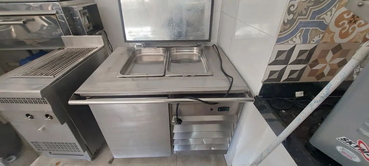 Bancada Refrigerada condimentadora Inox 2 Portas  - Foto 4
