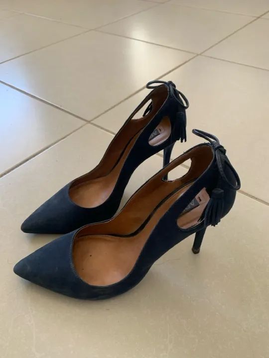 Scarpin nobuck marinho