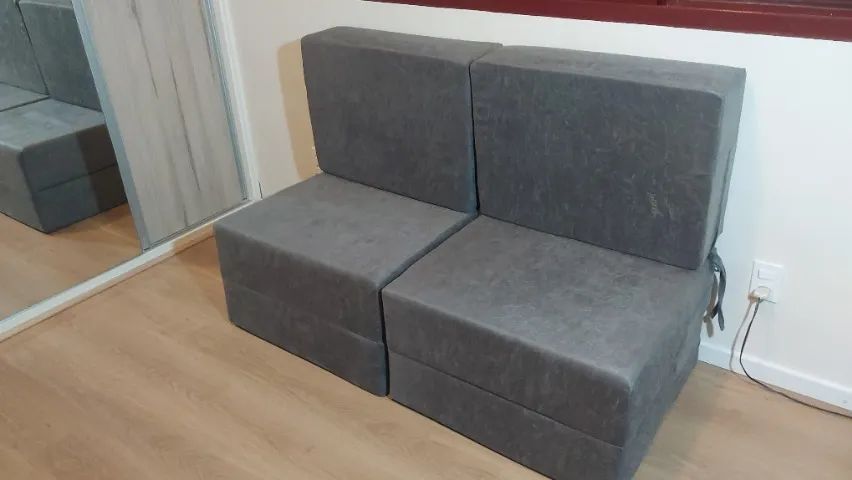 Sofá cama dobrável 3 em 1 medidas 1,90 x 1,40 x 0,20 (sem uso) - Foto 4