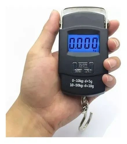 Balança Digital Mão Pesa Mala Bolsa Pesca Bagagem Até 50 Kg - Foto 3