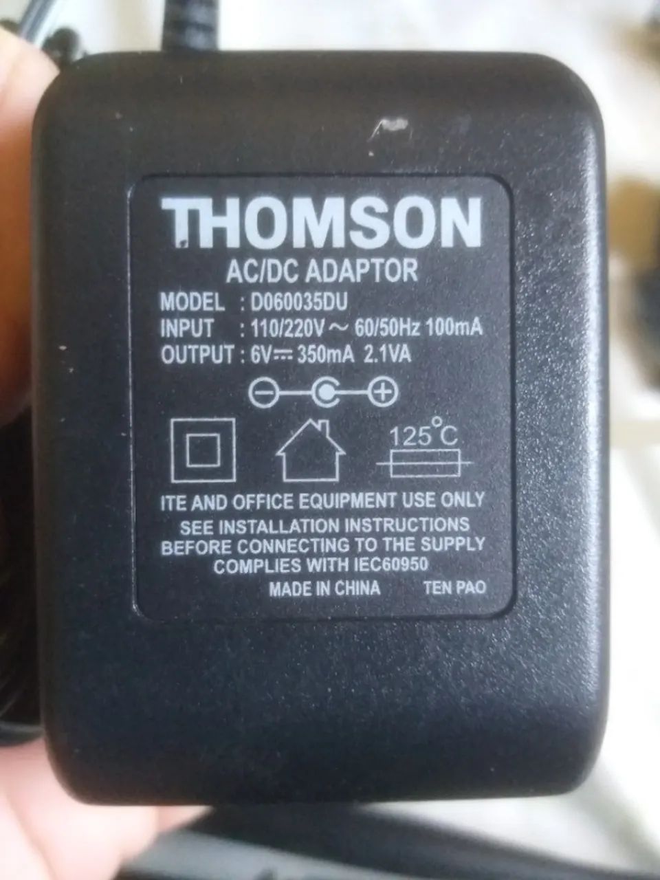 Fonte Carregador Thomson 6v 350mA 2.1VA Original (Entrega Grátis-Produto OEM) - Foto 2