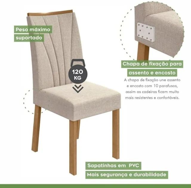 Conjunto Com 6 Cadeiras Sala De Jantar - Foto 4
