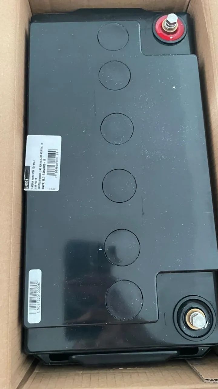 Vendo Bateria powertek 12v 65ah preto (NOVA). - Foto 2