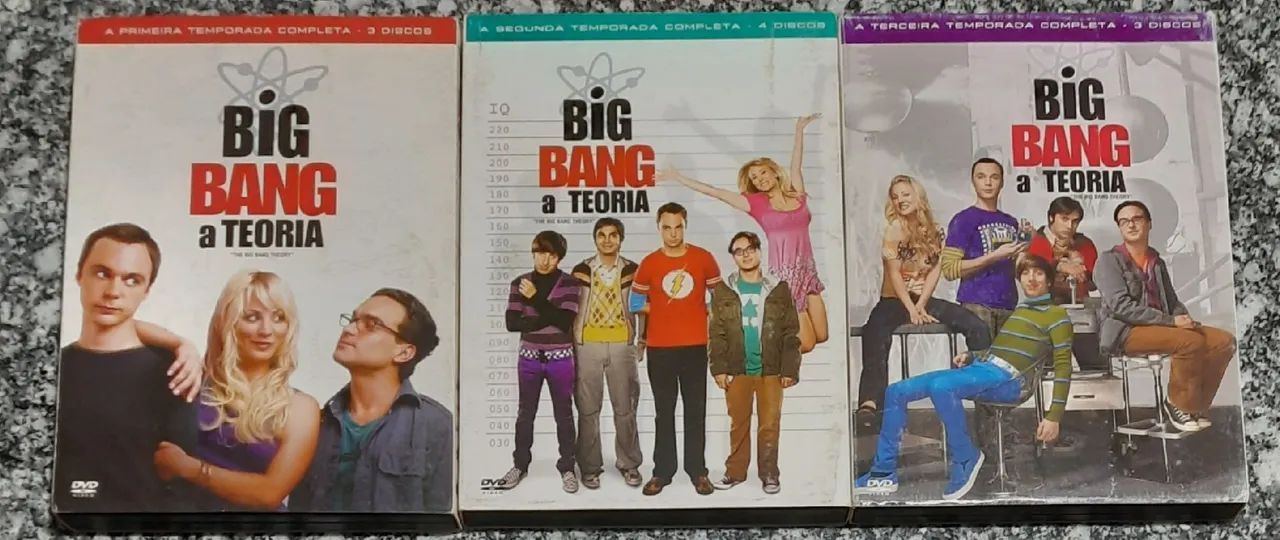 Big Bang Theory temps 1-3 zerada com luvas (dvd)