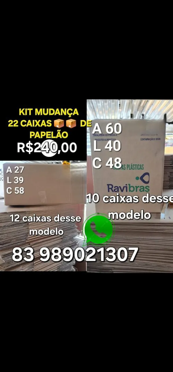 Caixas de papelão Kit Mudança 22 uni pronta entrega Caixas de papelão para ultilidades