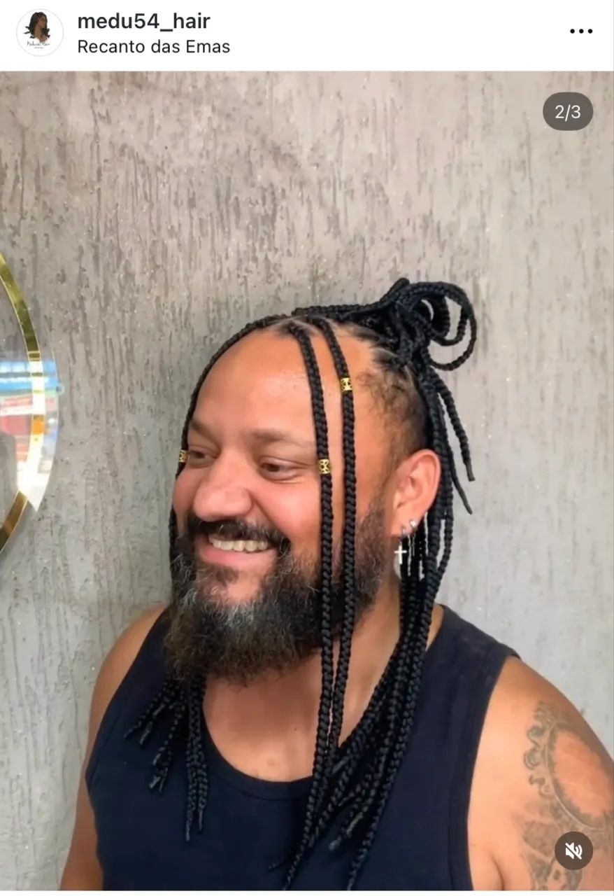Tranças Box braids e twist masculinas  - Foto 2