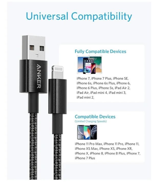 Anker Cabo USB A para Lightning (1m) cabo USB para Lightning de nylon certificado MFi  - Foto 3