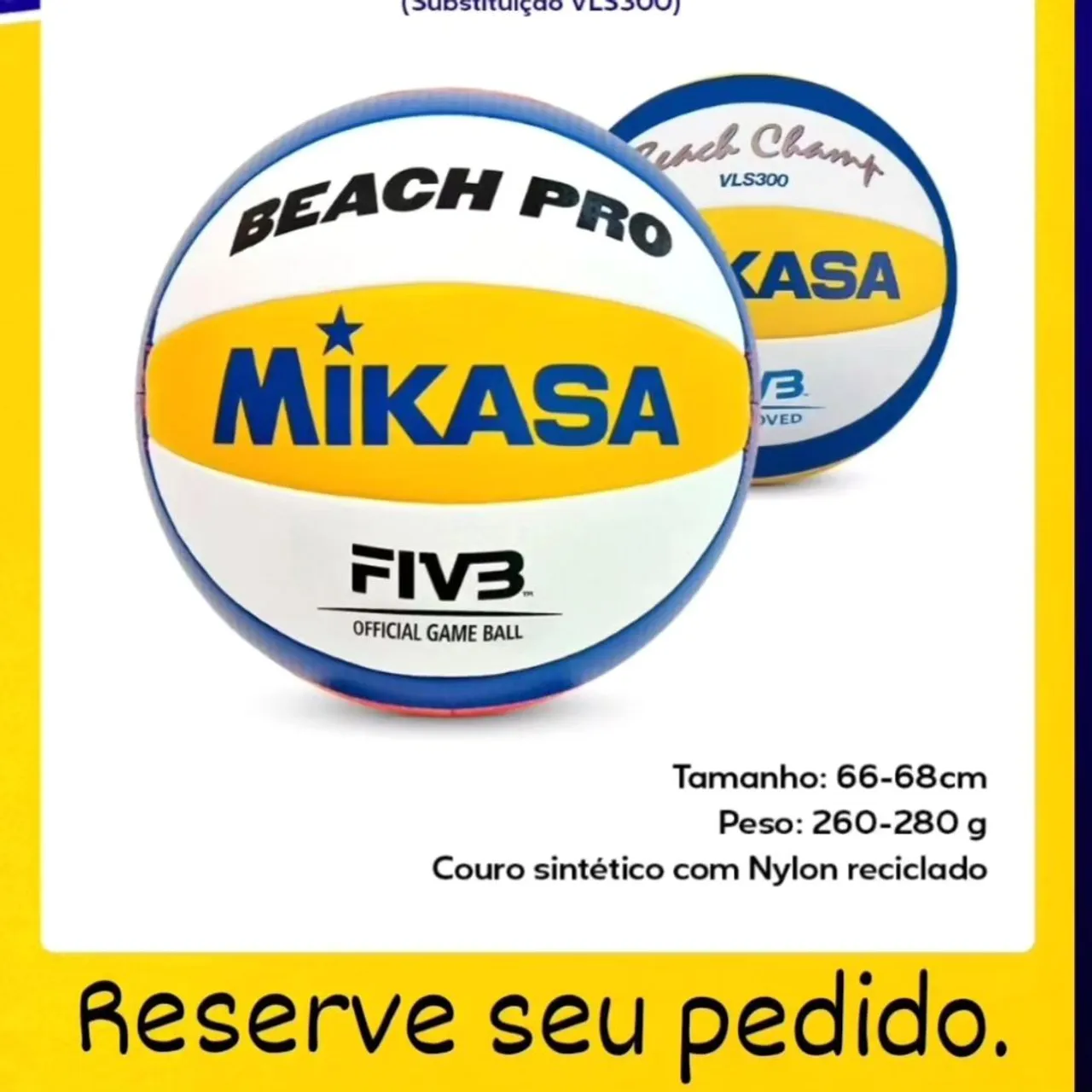 Bola Oficial vôlei de praia Mikasa Oficial