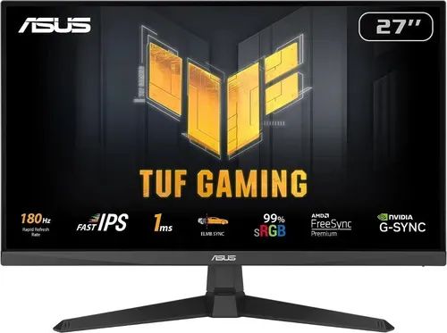 Monitor  ASUS TUF  27" Full HD, 180Hz, 1ms, IPS, 99% sRGB, FreeSync, G-Sync,  Novo, Lacrad