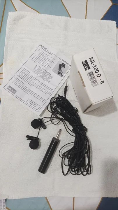 Kit Microfone Lapela + Cabo P2 - Novo! - Foto 2