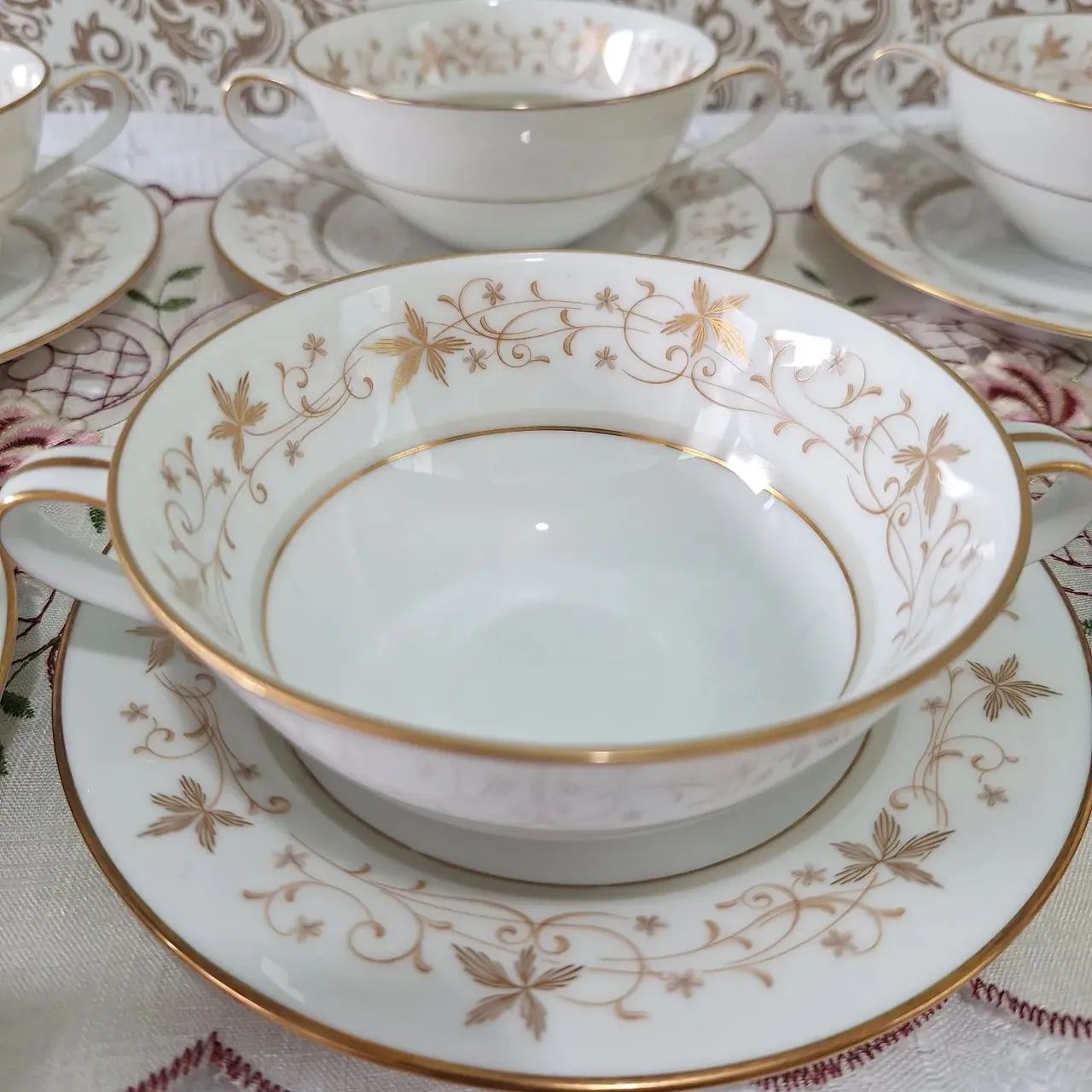 Jogo consomês porcelana japonesa Noritake  - Foto 2
