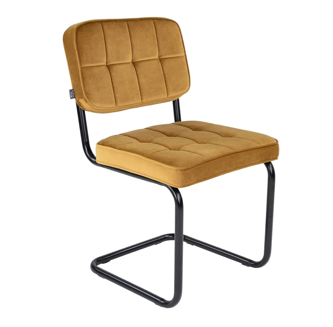 Poltrona de Veludo Amarela - Design Moderno