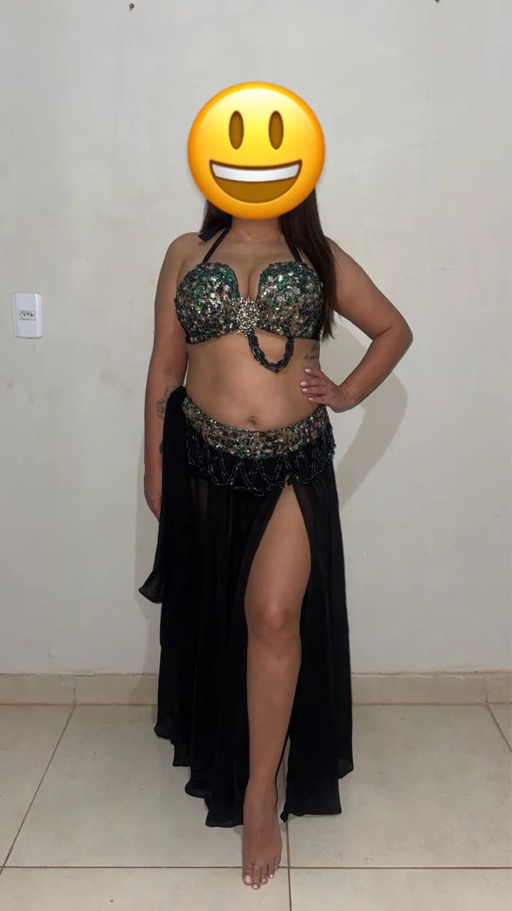 Figurino de Dança do Ventre Preto - Foto 2