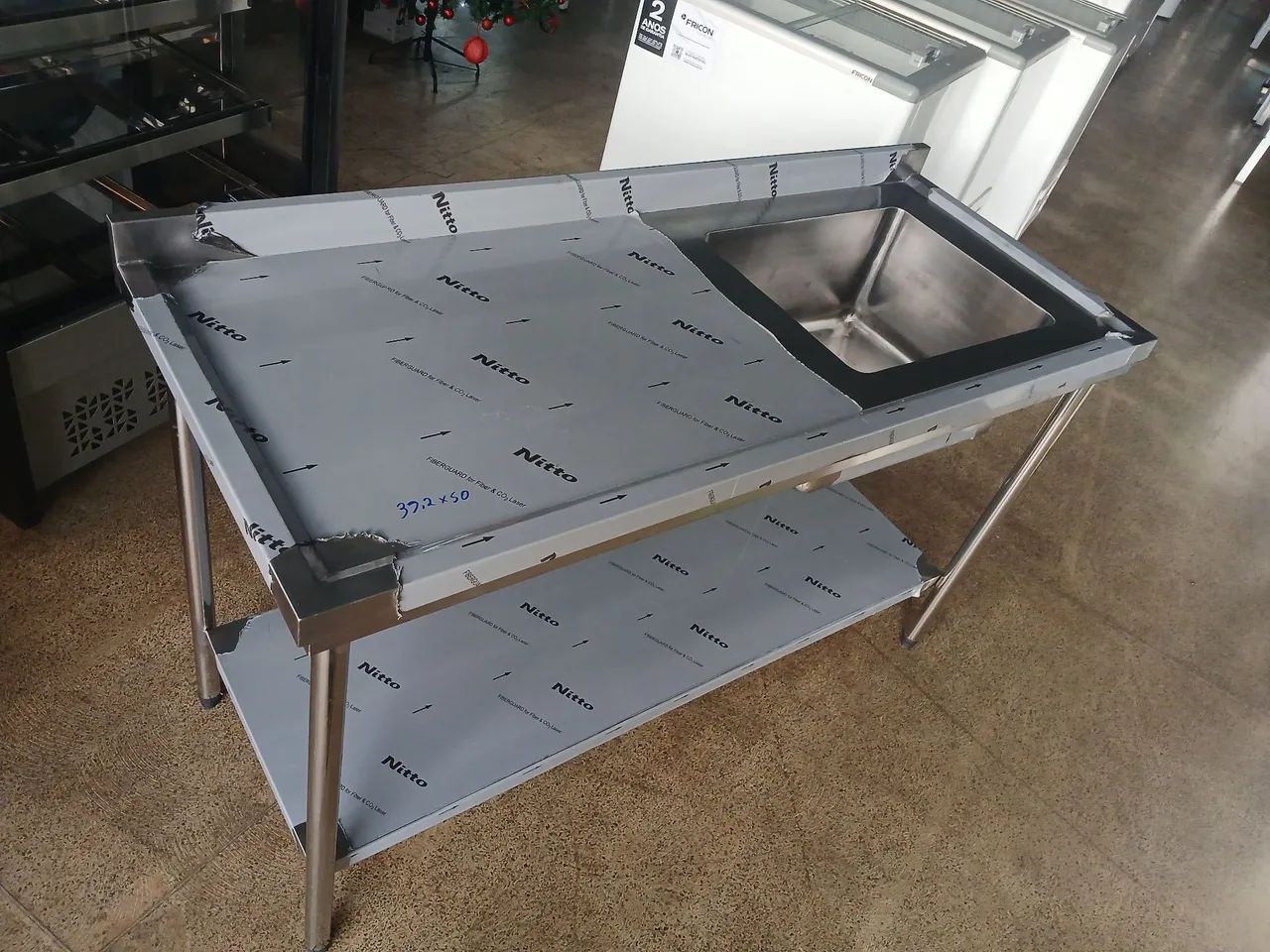 Mesa Inox com Cuba Pia 150x60 Com Paneleiro - Foto 2
