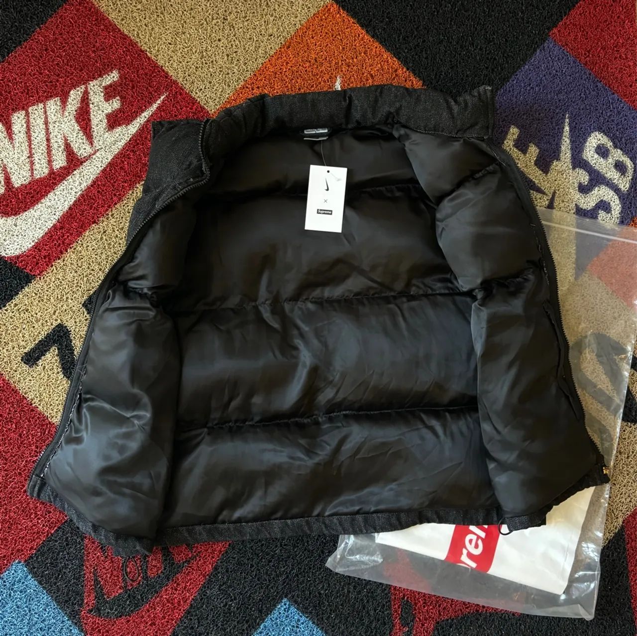 Supreme x Nike Colete Jeans Indigo preto - Foto 3