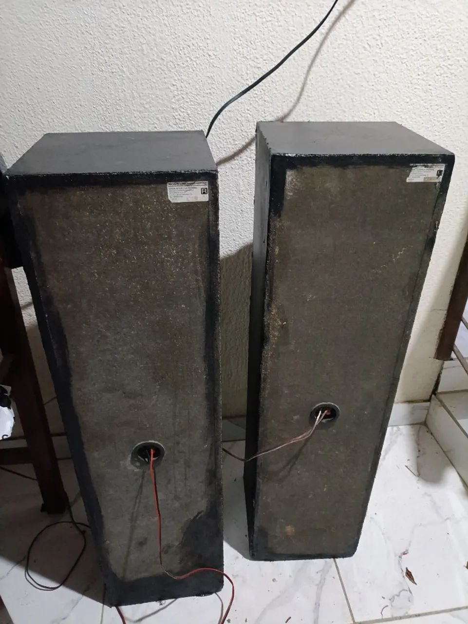 Par de caixas Sony muteki 8 ohms torre conservada - Foto 3