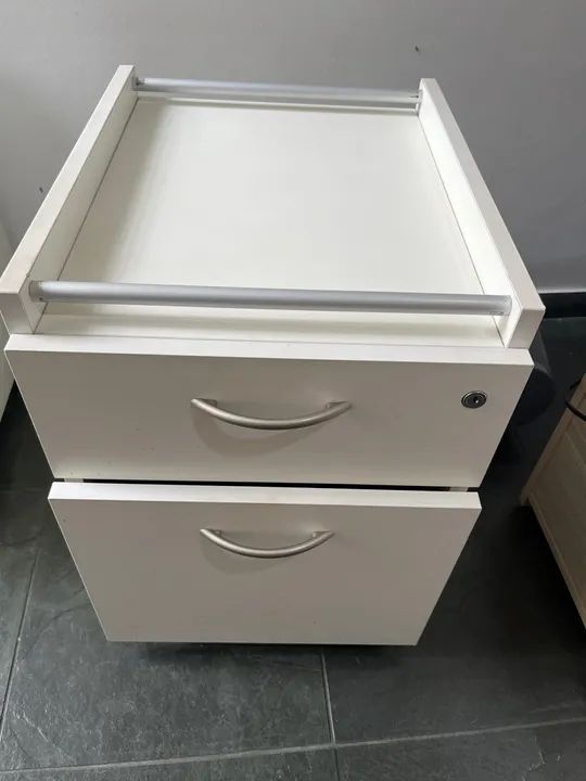 Gaveteiro de Escritório 2 Gavetas Branco