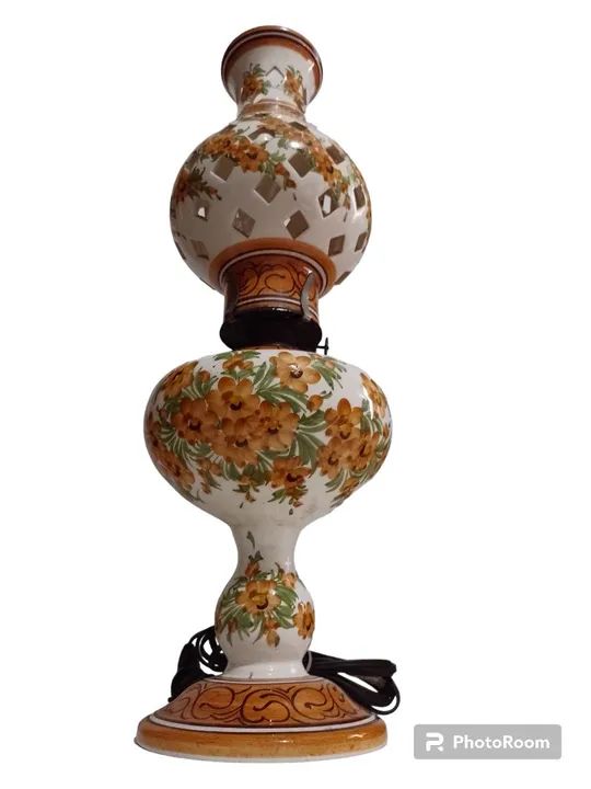 Abajur de cerâmica lampião 