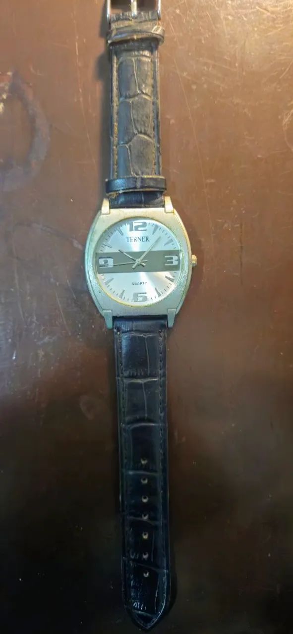 Relógio Terner Analógico Original Prateado - Pulseira de Couro - Foto 3