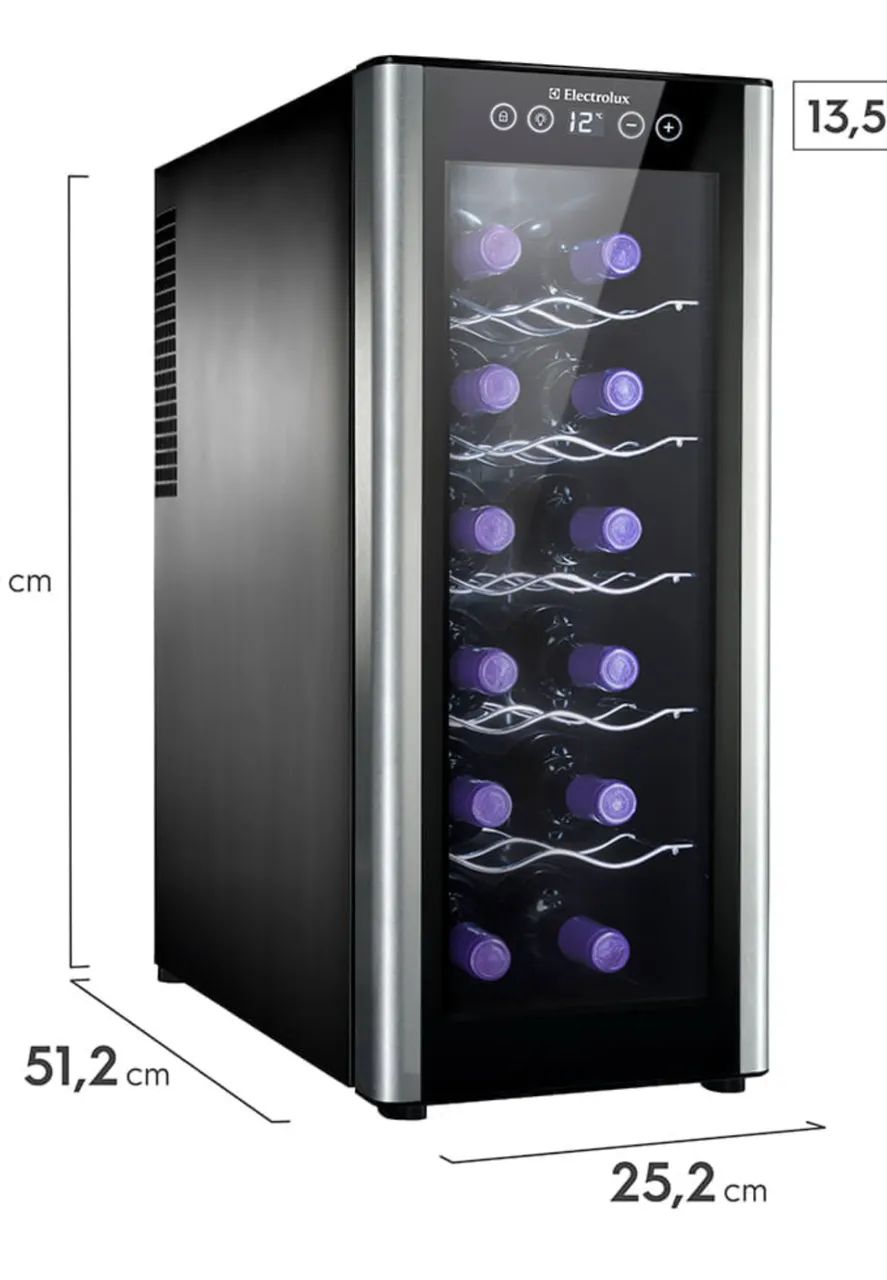 Adega Electrolux 12 garrafas 1 Porta Preta Acabamento em Alumínio (ACB12) Bivolt - Foto 2