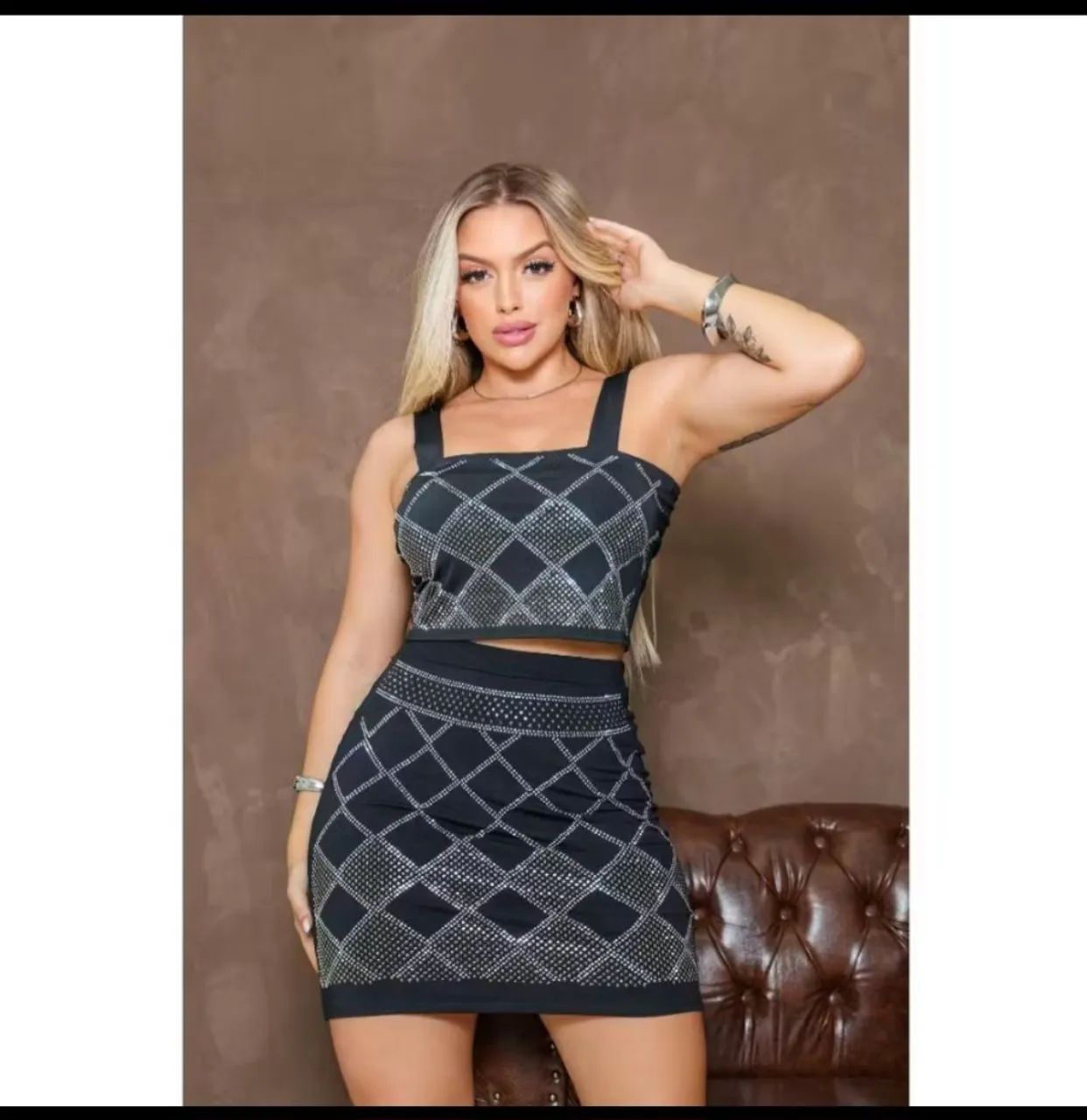 Conjunto feminino pedrarias strass