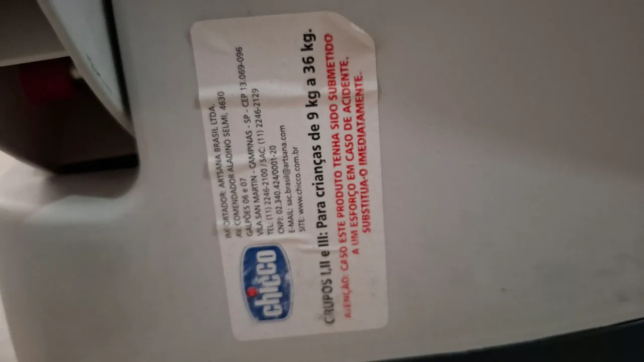 Cadeirinha de Bebê Chicco para Crianças de 9kg a 36kg
