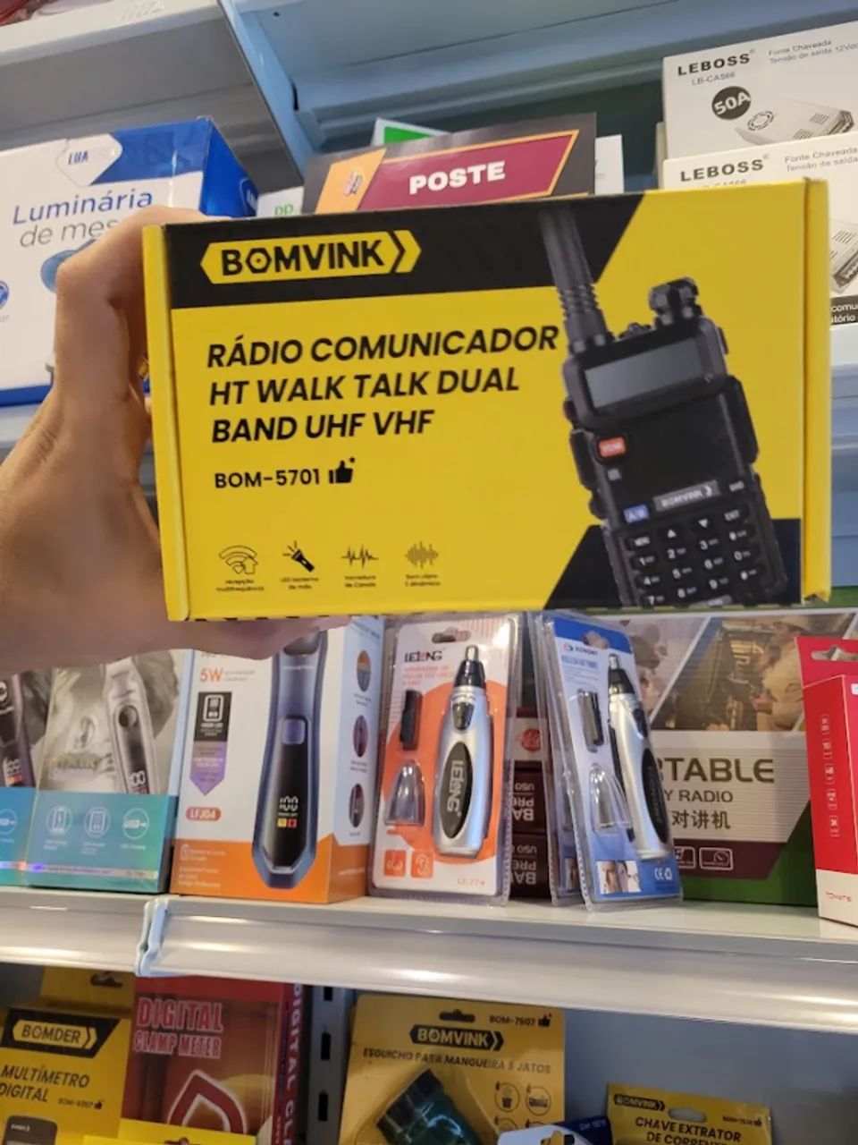 Rádio Comunicador Walkie Talkie Ht Bonvik Dual Band Bom-5701 Bandas De Freqüência Vhf/uhf 