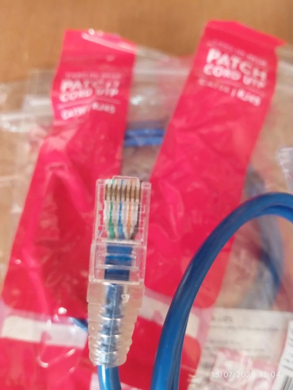 Cabo de Rede Patch Cat5e Cord UTP Azul - kit com 10 unidades 1 MetrosNovo - Foto 3