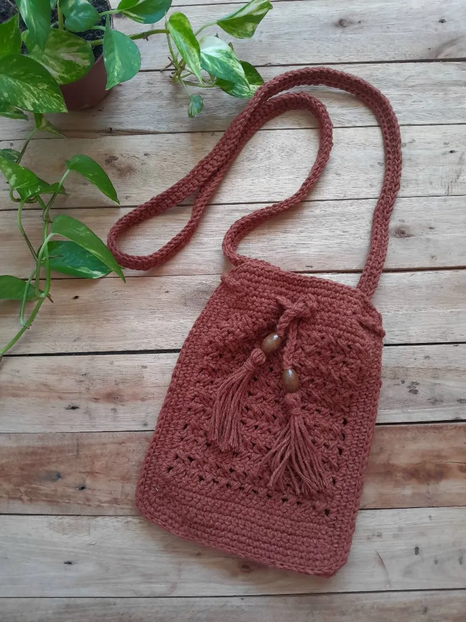 Inspirada na Miu Miu,bolsa de crochê com fio de barbante