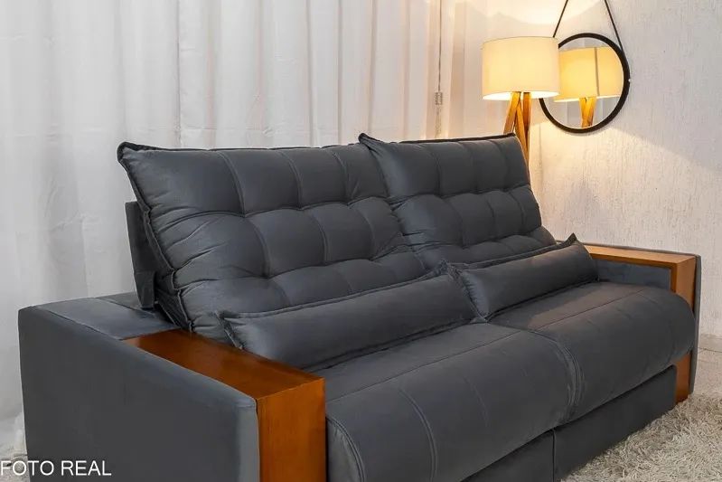 Sofá Retrátil Reclinável 2.50m Design Moderno Molas Ensacadas rf977 - Foto 3