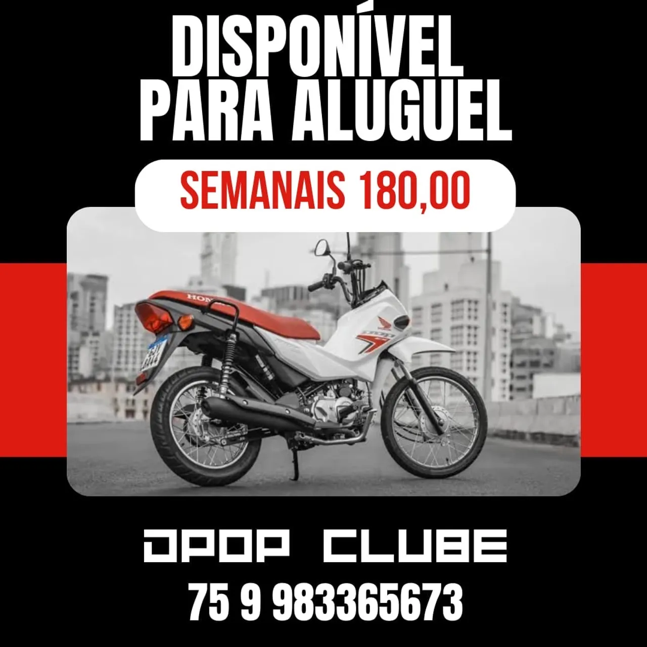 Moto Honda Pop 110 2025 Disponível Aluguel