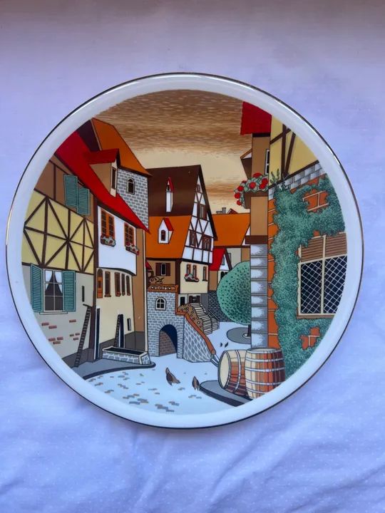 Pratos Decorativos Coleção Europa Antiga de Porcelana Schmidt